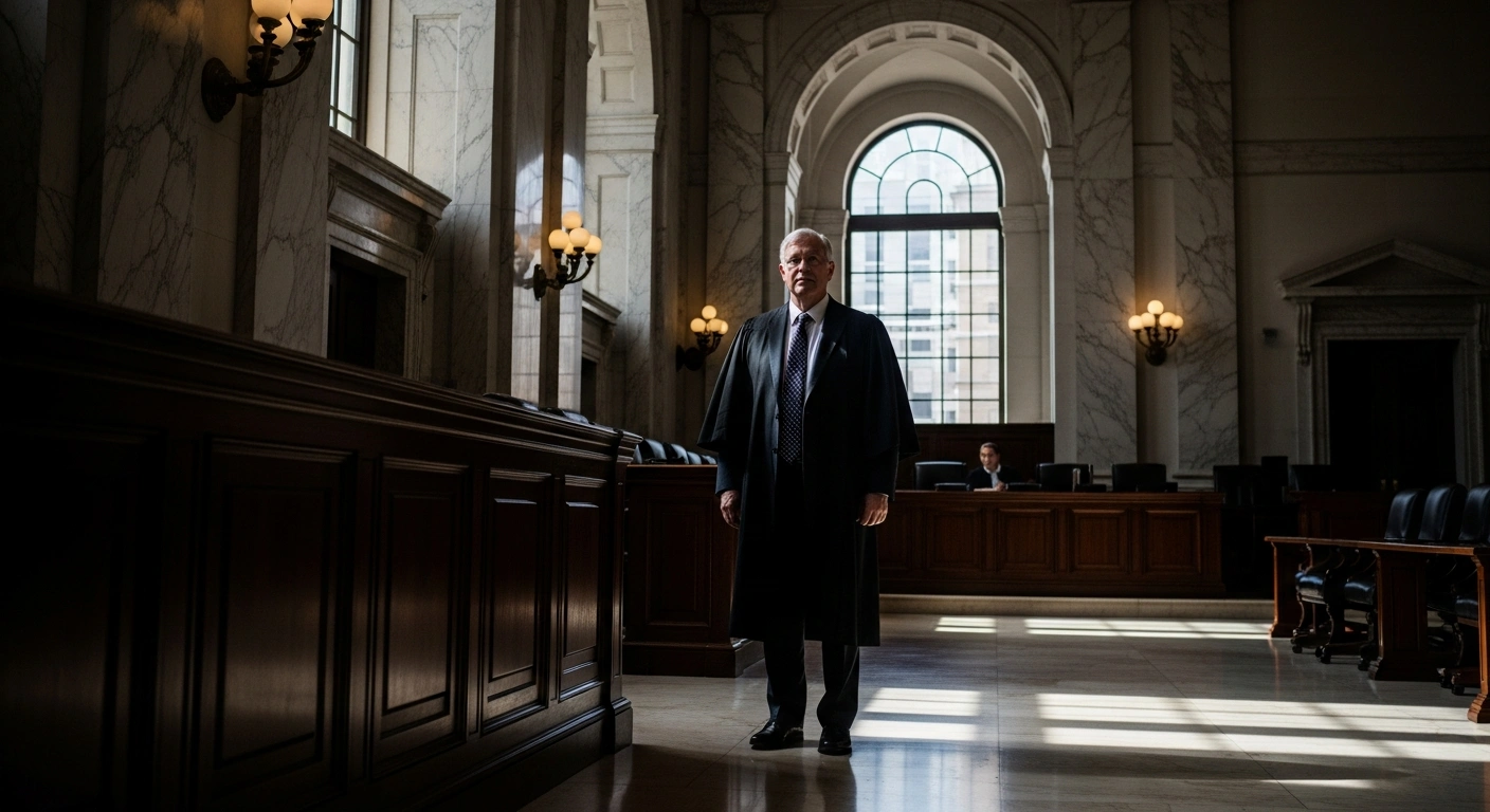 Professor Fabio Elefante stands in the grand hall of the Constitutional Court of San Marino following his election as the new President.