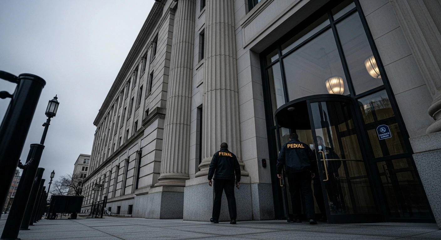 Federal agents enter the office building of Virginia State Senator Louise Lucas to execute a search warrant as part of a public corruption investigation.