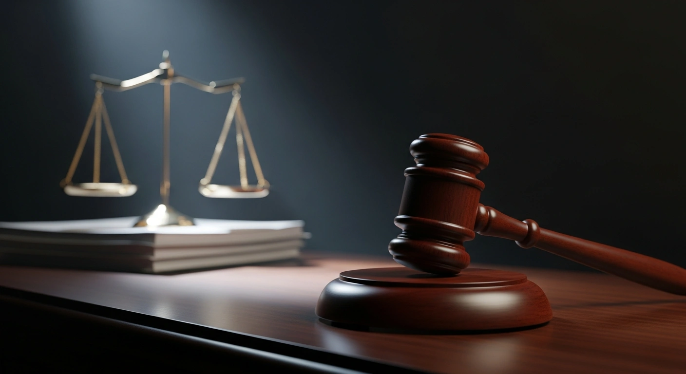 A wooden gavel rests on a courtroom bench, representing a federal judge's ruling to pause the use of nitrogen gas for capital punishment.