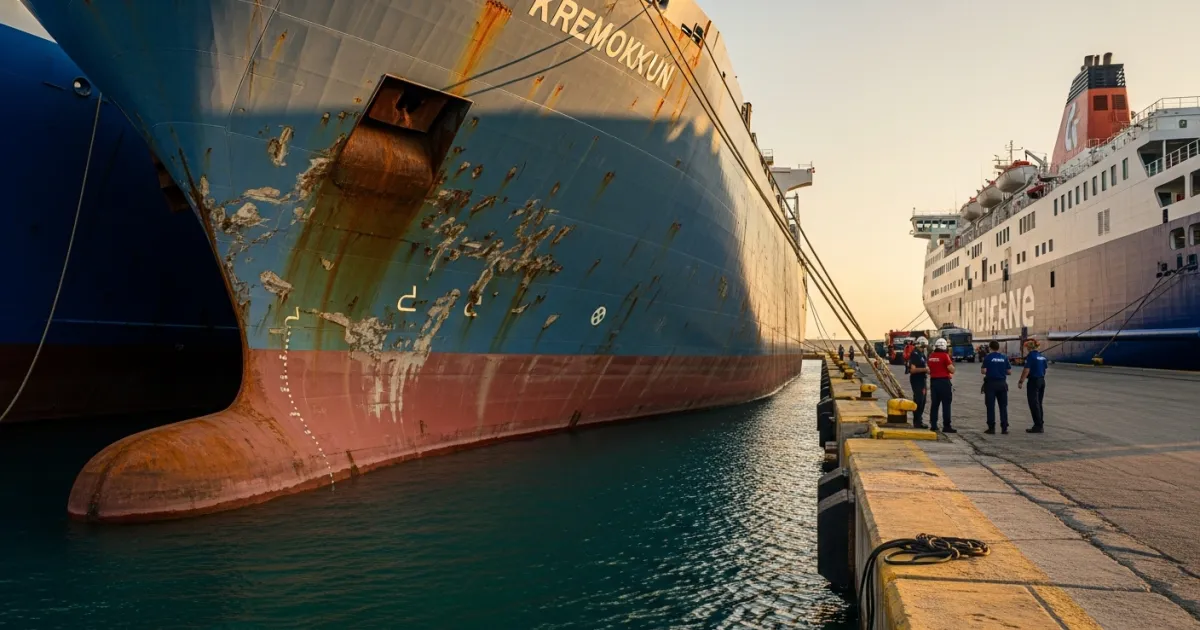 Investigation Launched Following Ferry and Cargo Ship Collision in Souda Port