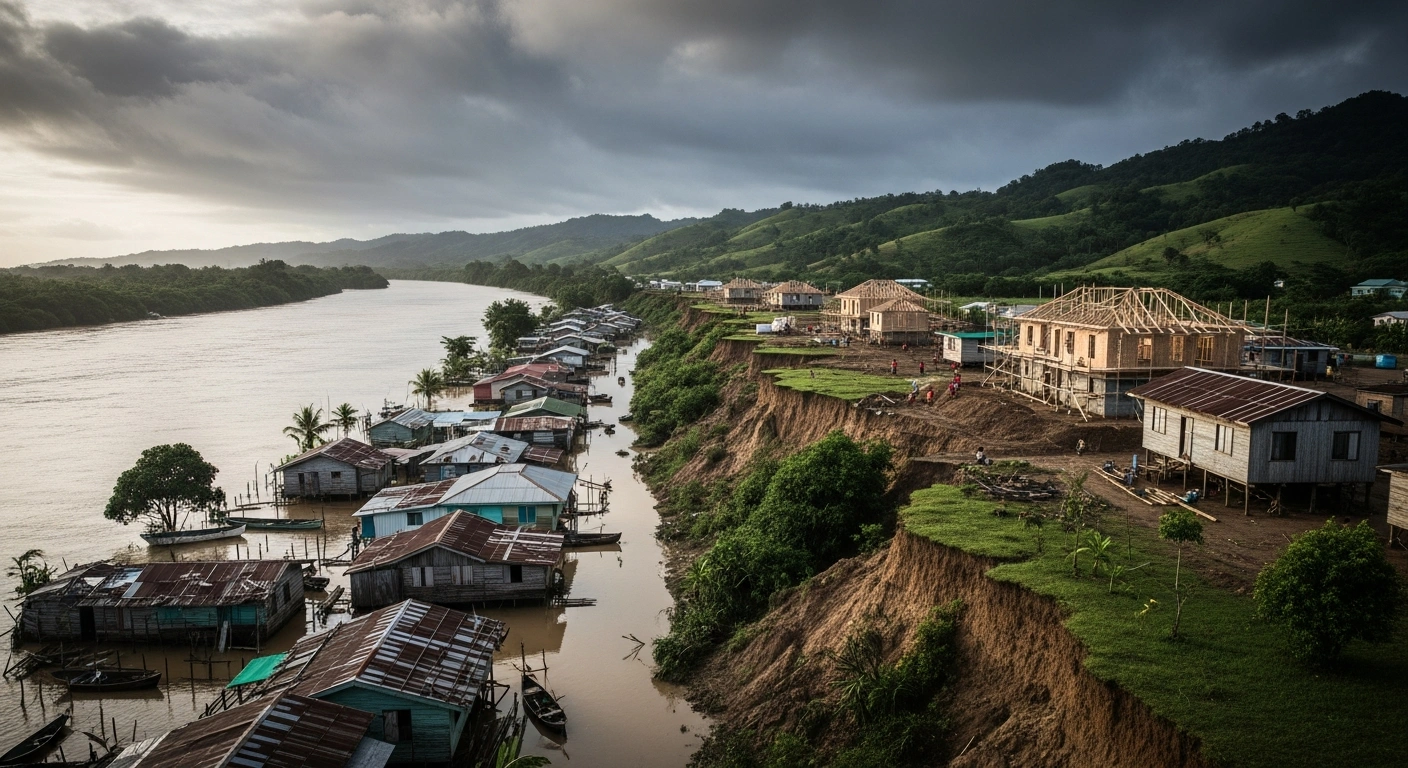 A Fijian village in Naitasiri province faces severe riverbank erosion as residents begin a phased relocation to higher ground due to climate change.