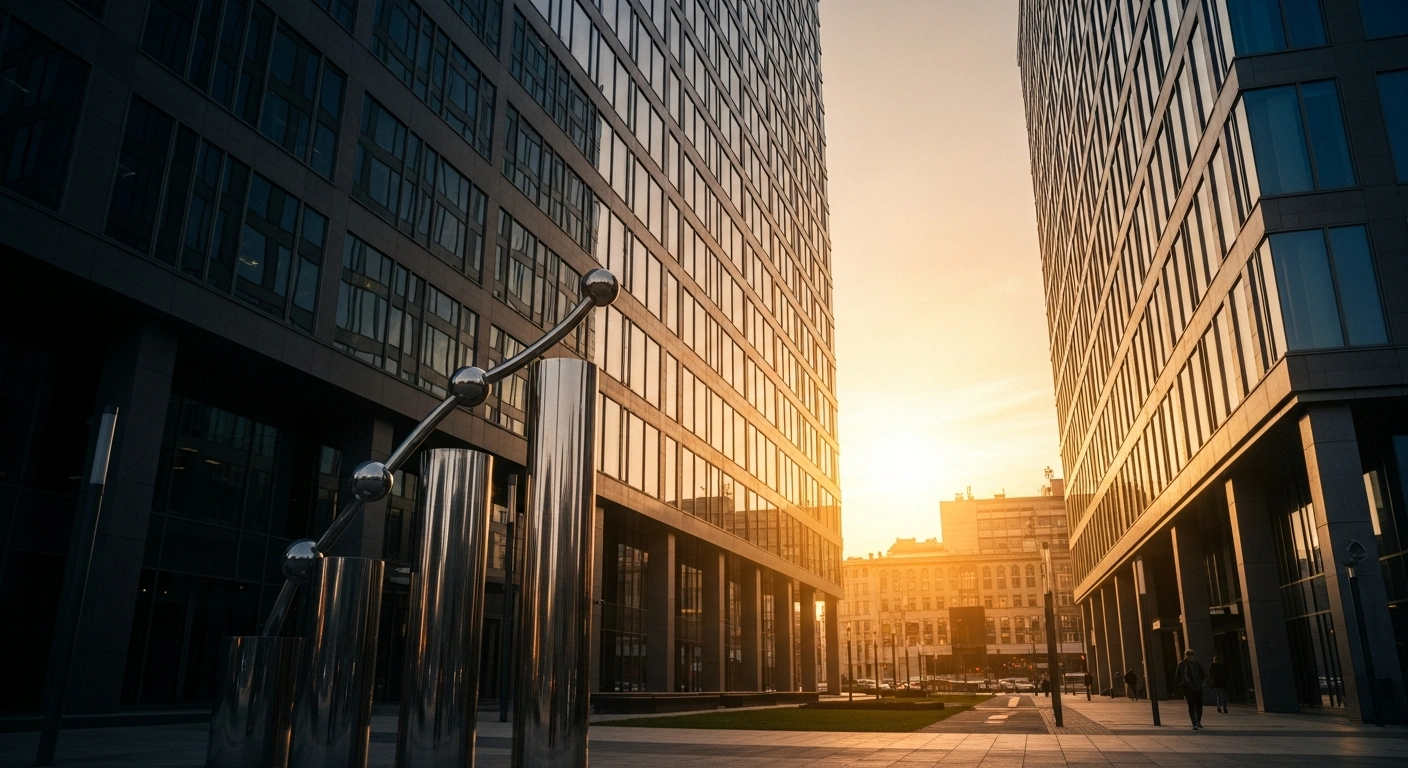 A modern office building in Lithuania represents the launch of the FIRSTPICK venture capital fund for Baltic startups.