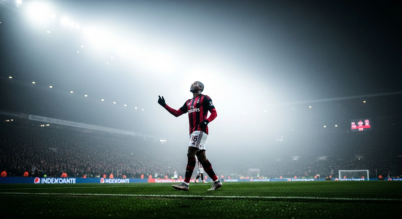 A Flamengo soccer player celebrates on the field after the team qualified for the 2024 Copa Libertadores round of 16.