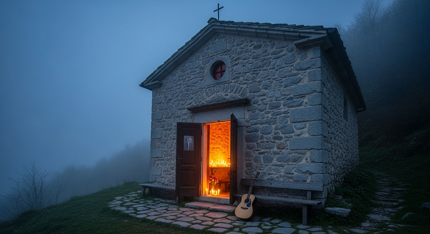 A quiet mountain chapel in Pavana hosts a private funeral service honoring the life and legacy of legendary Italian singer-songwriter Francesco Guccini.