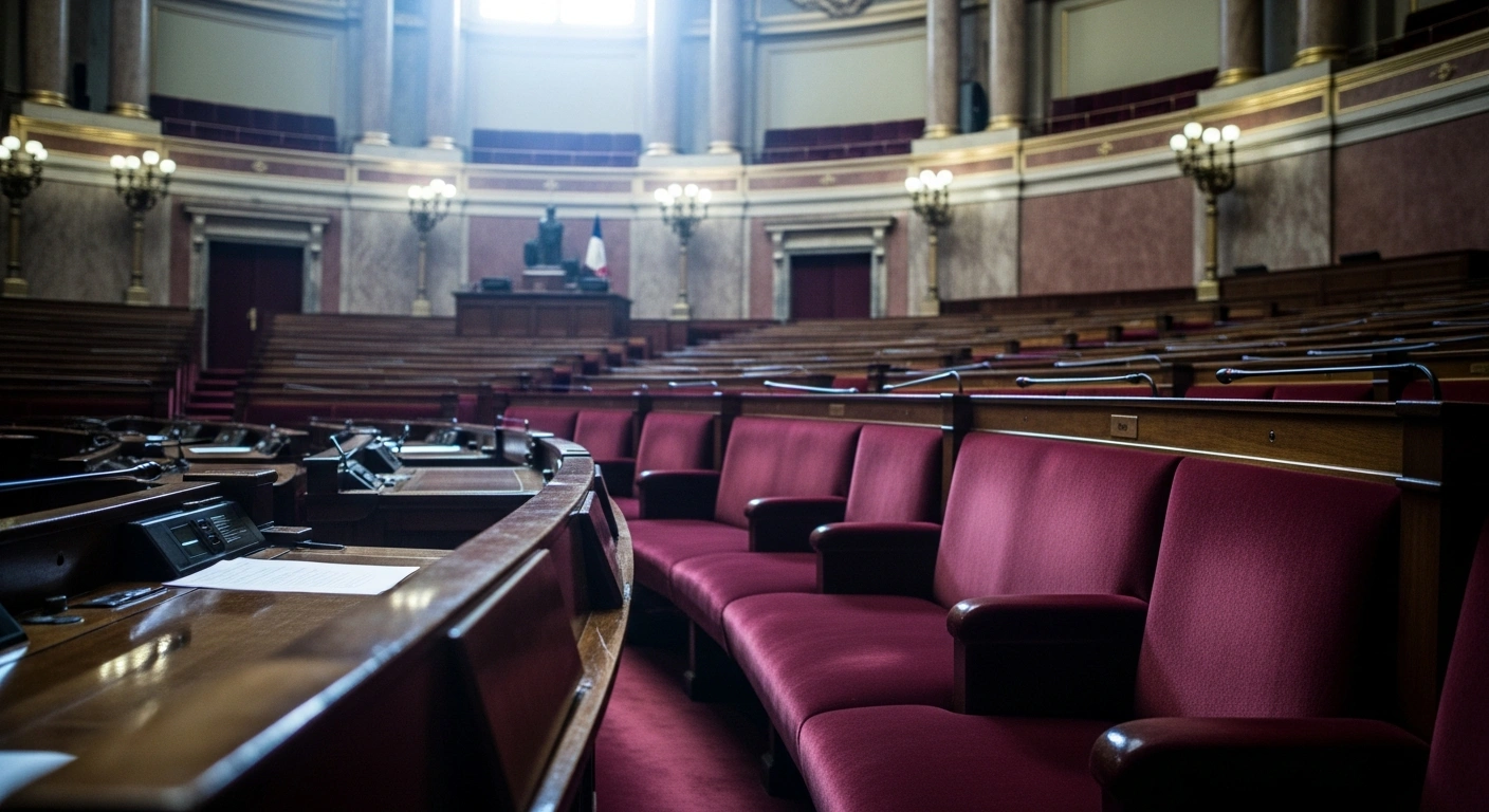 The interior of the French National Assembly chamber where lawmakers are debating the landmark bill on assisted dying.