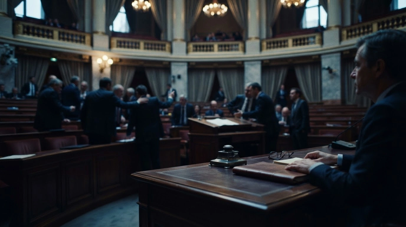 French lawmakers debate a legislative proposal in the Senate regarding financial liability for property damage caused by protesters during demonstrations.