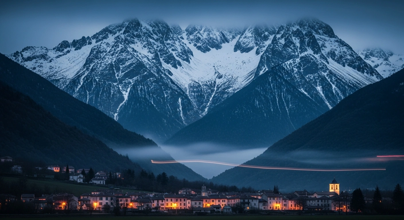 A scenic view of the Hautes-Alpes mountains near the city of Gap in France following a magnitude 3.1 earthquake.