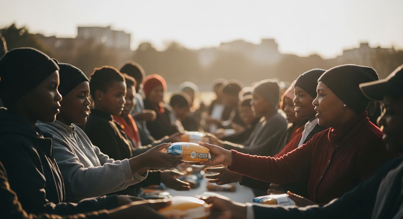 Members of the South African Hindu community participate in a charitable humanitarian initiative in Gauteng to foster social cohesion.