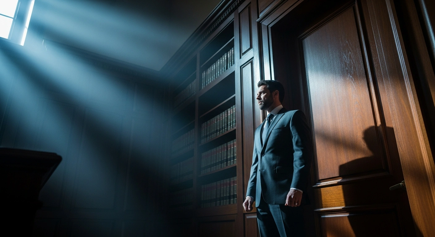 Former U.S. Attorney Geoffrey Berman stands in a formal office setting while preparing to challenge his dismissal from the Department of Justice.