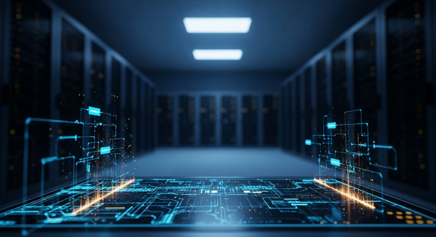 A high-tech digital monitoring station in a German intelligence facility represents the government's new cybersecurity legislation and active hack-back defense operations.