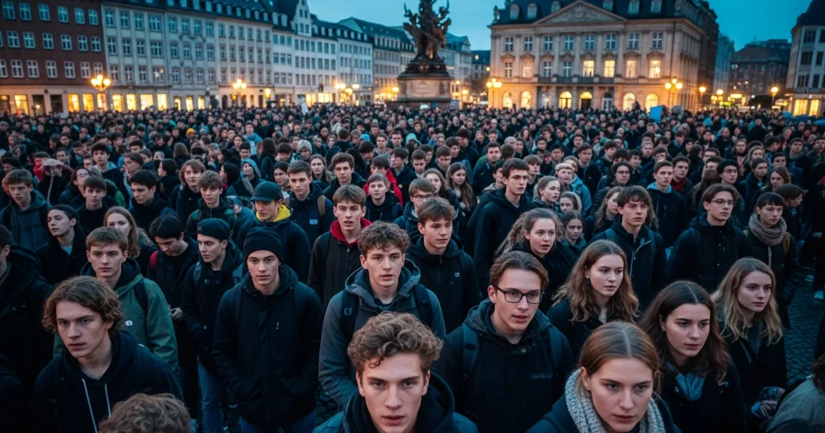 Students Across Germany Protest Military Recruitment Initiatives