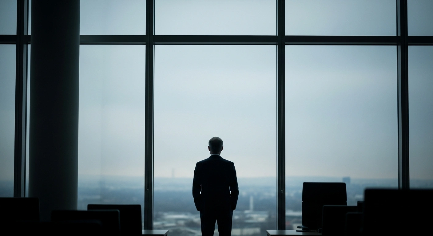 A senior German official stands by a window in a government office, reflecting on the potential for diplomatic dialogue regarding the war in Ukraine.