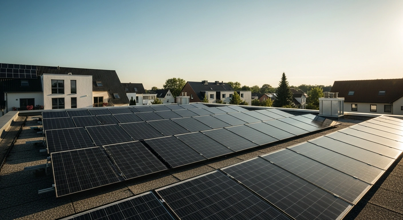 Modern solar panels installed on a residential rooftop in Germany represent the updated feed-in tariff regulations for photovoltaic systems.