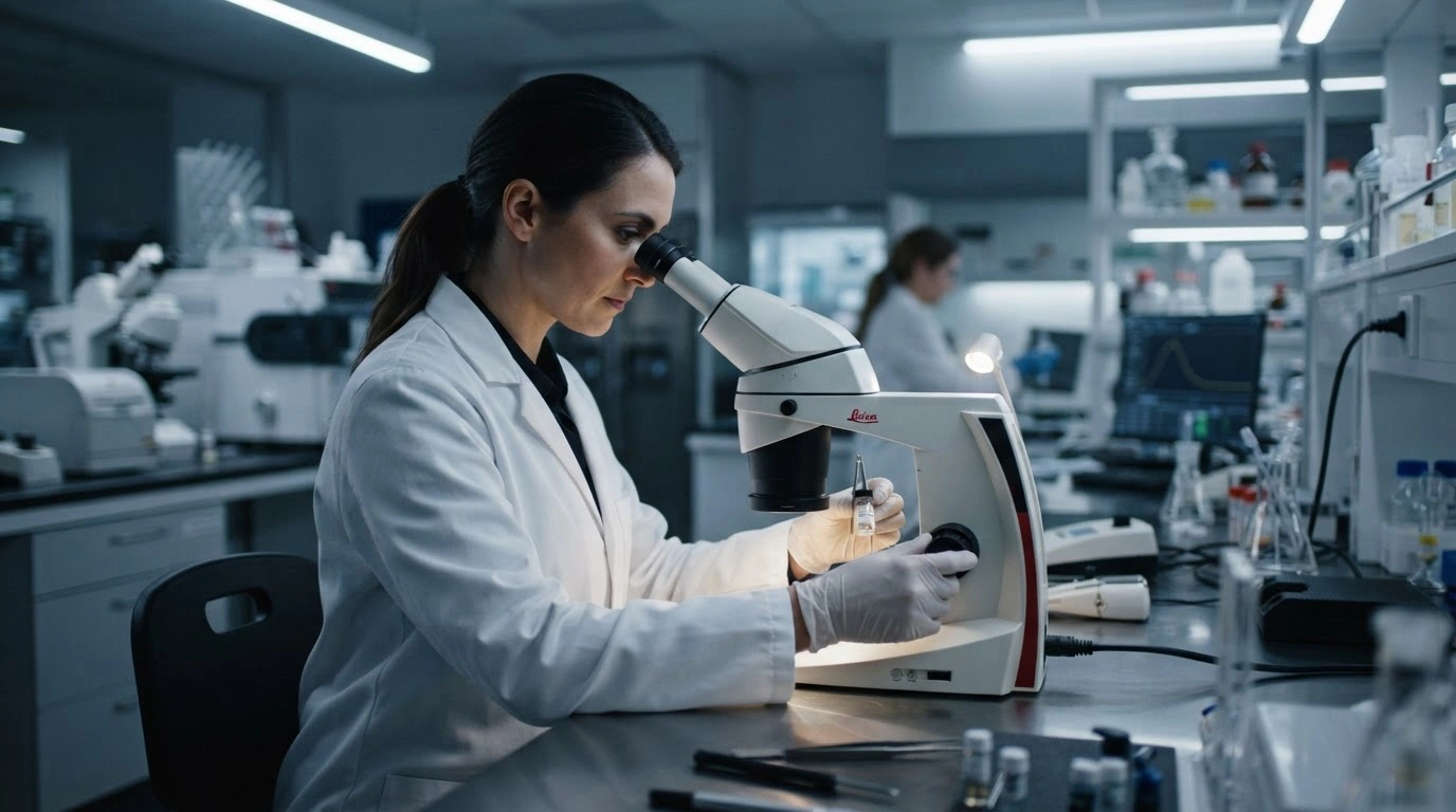 A forensic scientist works in a modern laboratory in Ghana, which is being upgraded with funding from the Spanish government to support the Narcotics Control Commission.