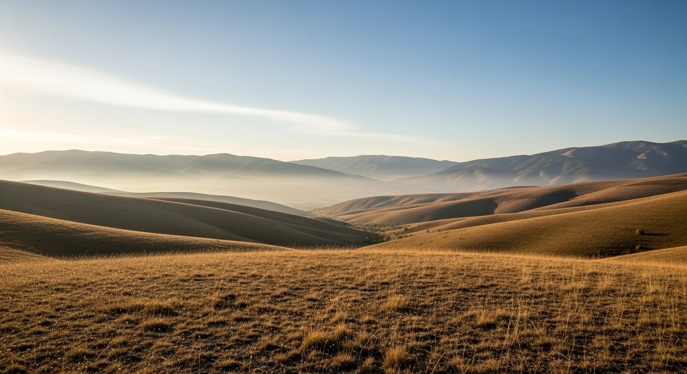A scenic view of the quiet landscape near Gostivar, North Macedonia, following a minor 2.4 magnitude earthquake.