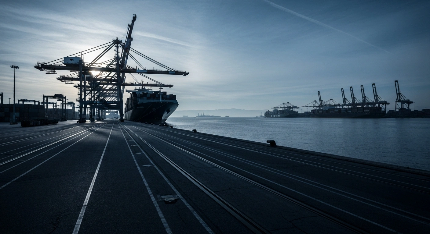 Large cargo ships docked at the Port of Piraeus represent the trade dynamics and economic shifts impacting the Greek current account deficit.