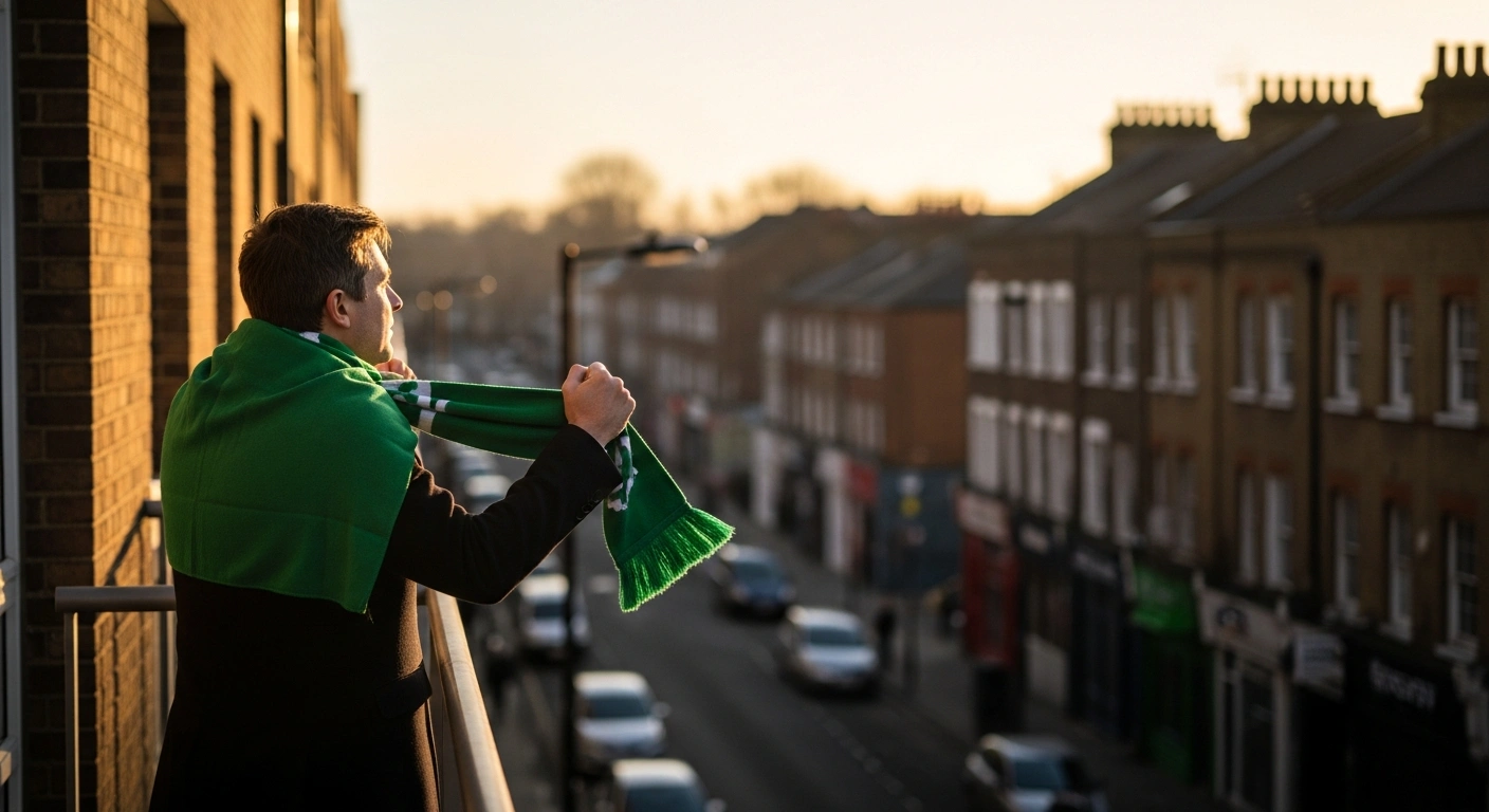 A newly elected Green Party mayor stands on a balcony in the London borough of Hackney to celebrate a historic political victory.