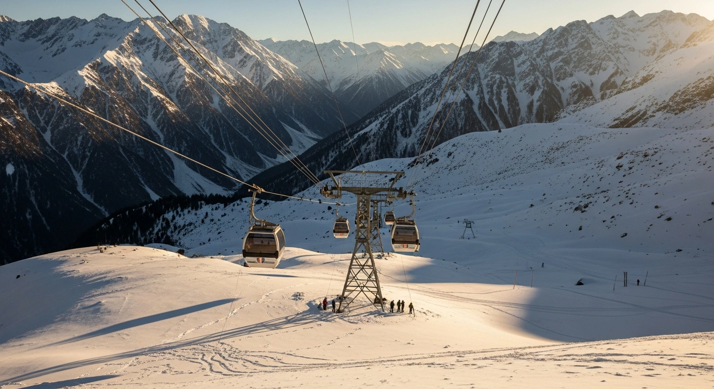Tourists are safely evacuated from the Gulmarg Gondola cable car system in Jammu and Kashmir after a technical malfunction.