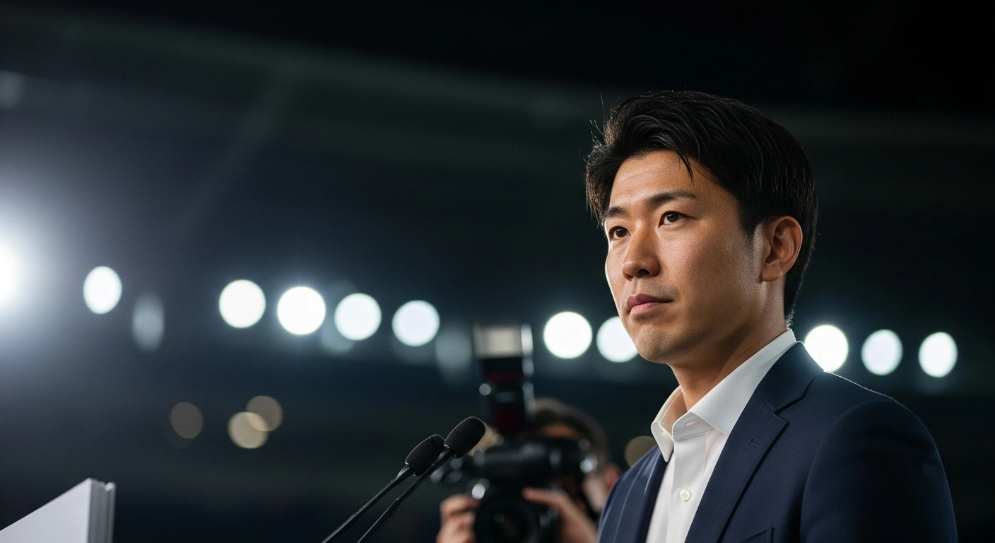Japan national football team head coach Hajime Moriyasu speaks at a press conference before the FIFA World Cup match against the Netherlands.