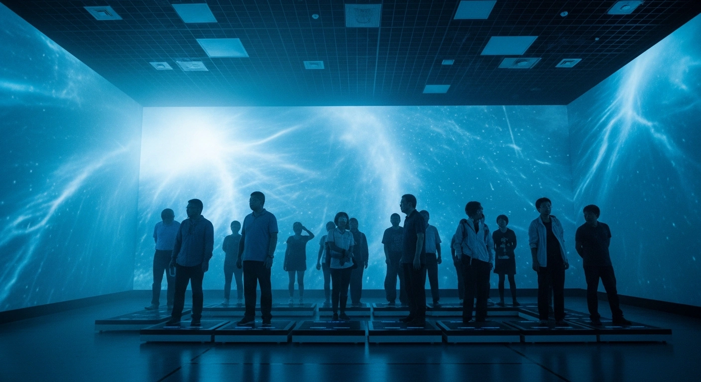 Residents in Hangzhou participate in an immersive disaster simulation training exercise designed to prepare them for extreme weather events like typhoons.