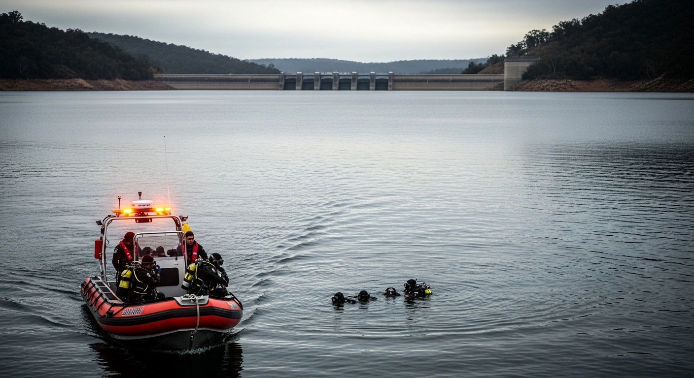 Emergency rescue teams and divers search for a missing businessman at Hazelmere Dam in KwaZulu-Natal after he disappeared while retrieving a jet ski.