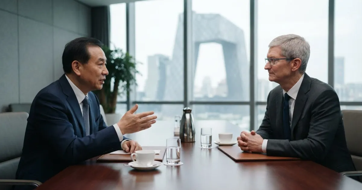 Chinese Vice Premier He Lifeng Meets Apple CEO Tim Cook in Beijing
