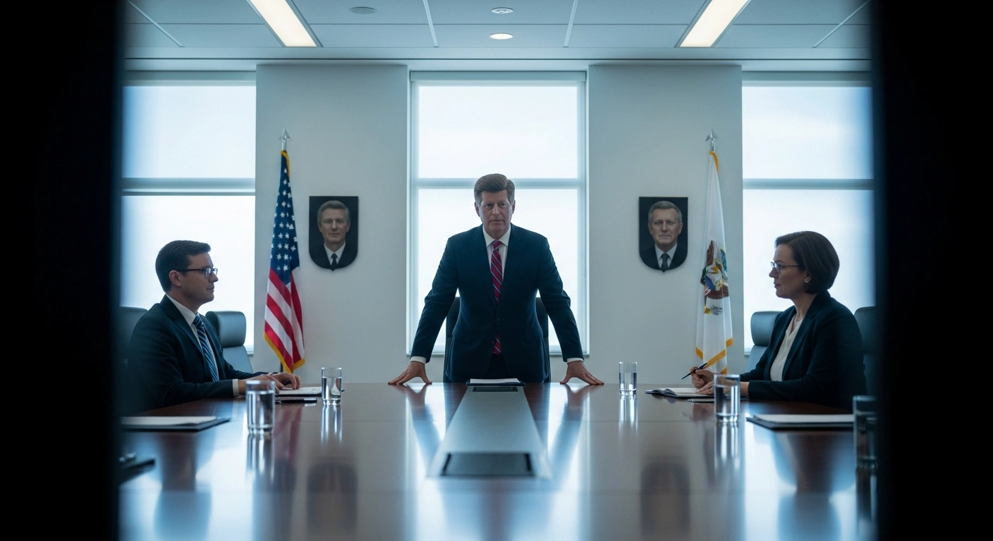 HHS Secretary Robert F. Kennedy Jr. stands in a modern, well-lit conference room, symbolizing his announcement of Dr. Sean G. Downing and Dr. Angelina Farella's appointment to the CDC's Advisory Committee on Immunization Practices (ACIP) on February 27, 2026, to enhance transparency and scientific rigor.