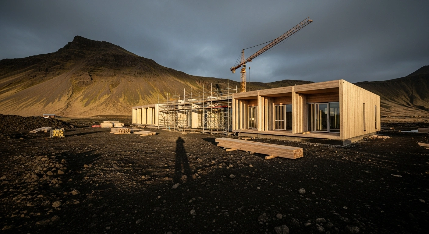 Construction work resumes at the Höfða Lodge in Iceland as a new British investor supports the development of the luxury site.