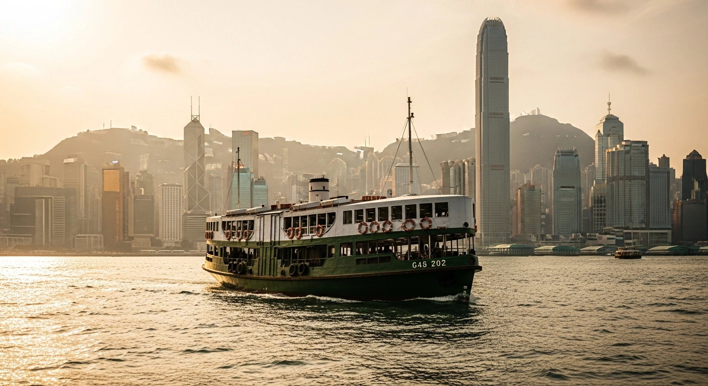 A classic Star Ferry crosses Victoria Harbour in Hong Kong as the company faces proposed fare increases due to rising operational costs.