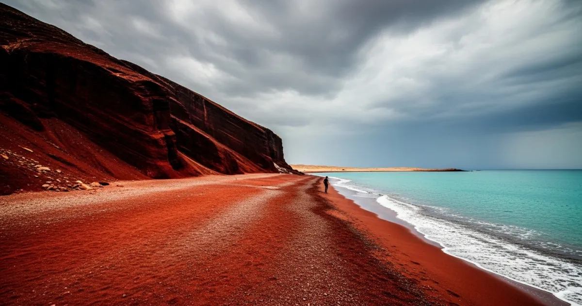 Rainfall Transforms Iran's Hormuz Island into Crimson Spectacle