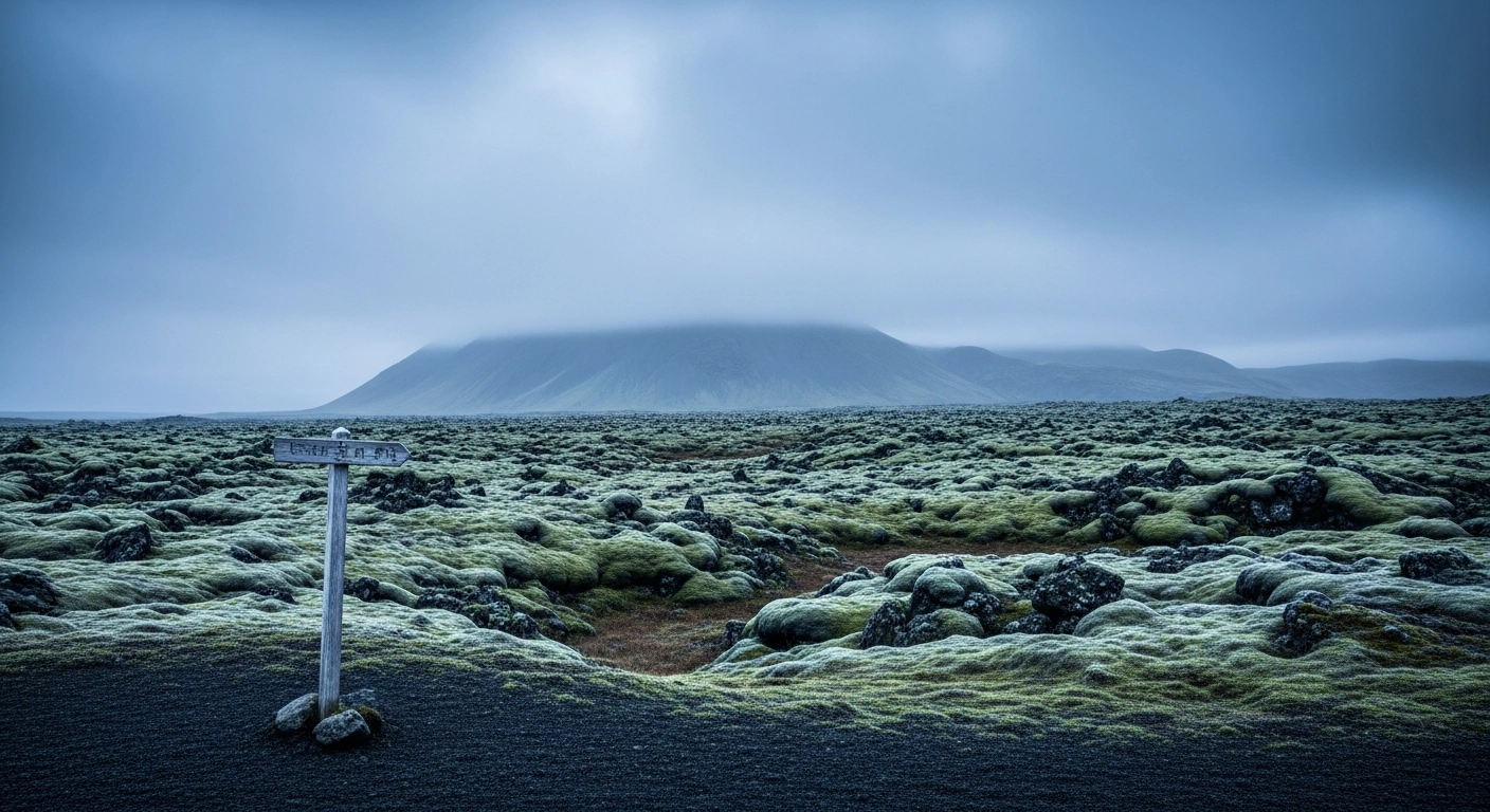A lonely, deserted landscape in Iceland reflects the decline in American tourism during the early summer season.
