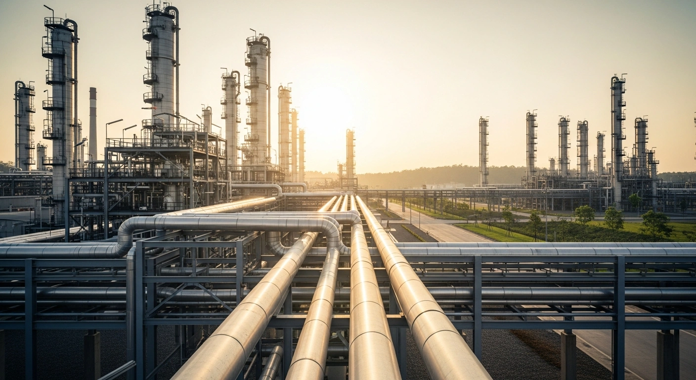 A modern, large-scale chemical industrial park in India representing the new BHAVYA Rasayan scheme infrastructure development.