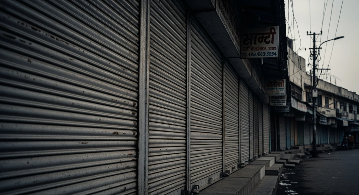The closed shutters of independent medicine shops across India signify a nationwide strike organized by the All India Organisation of Chemists and Druggists to protest against online pharmacies.