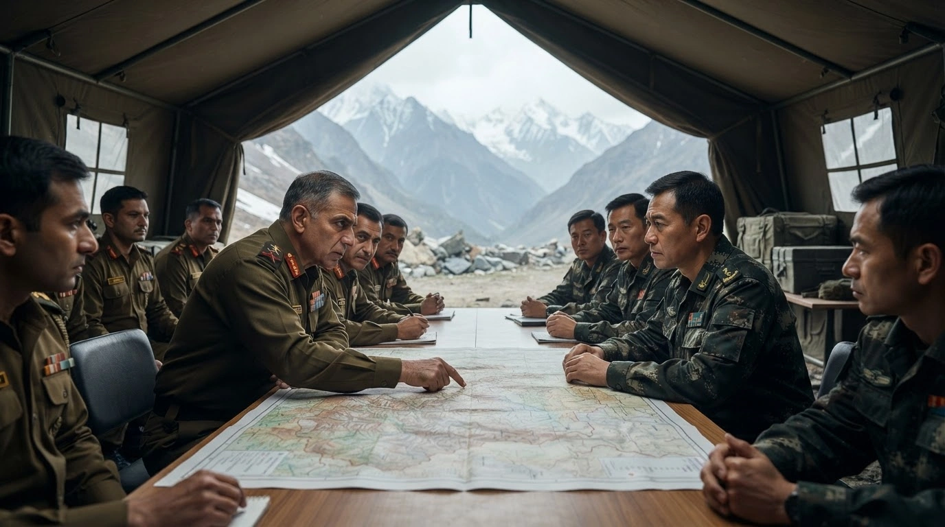 Indian and Chinese military commanders hold high-level border talks in a tent located in the mountainous region of Arunachal Pradesh.