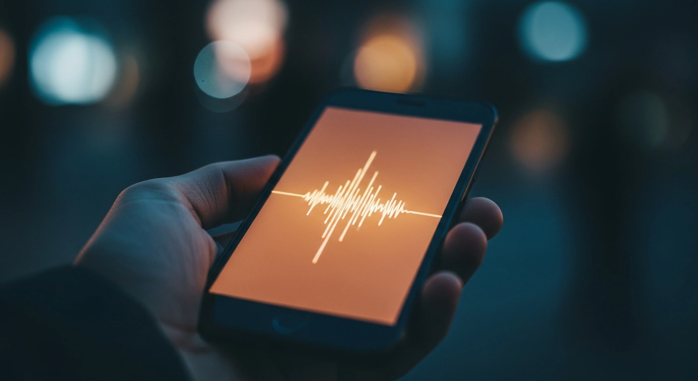 A person holds a smartphone displaying a digital signal alert as part of the Indian government's new nationwide emergency cell broadcast system.
