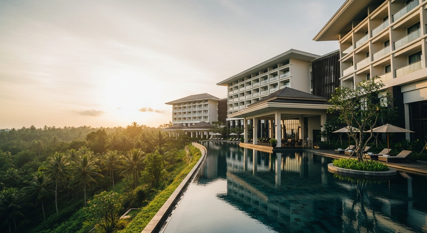 A luxury hotel resort in Indonesia represents the strategic consolidation of state-owned tourism assets under the InJourney holding company.