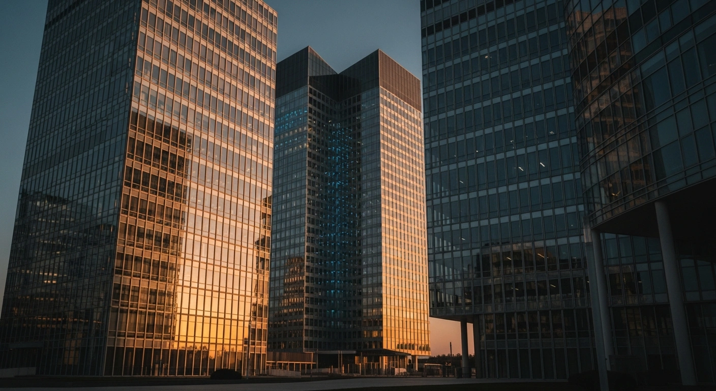 The modern Interpol General Secretariat headquarters building in Lyon stands under a clear sky as part of an expansion project to increase international police operational capacity.