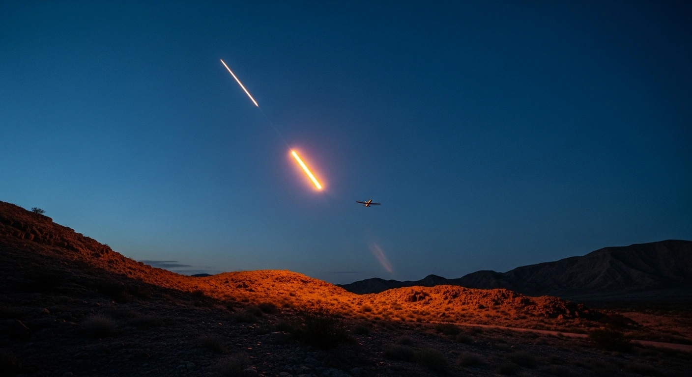 The Israel Air Force intercepts a hostile drone approaching from Syrian territory with a precision missile strike.
