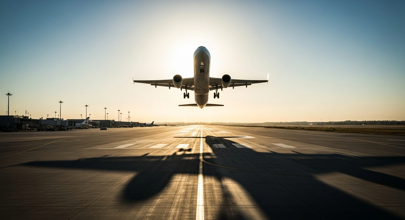 A commercial airplane takes off from Ben Gurion Airport as Israel resumes international flight operations.