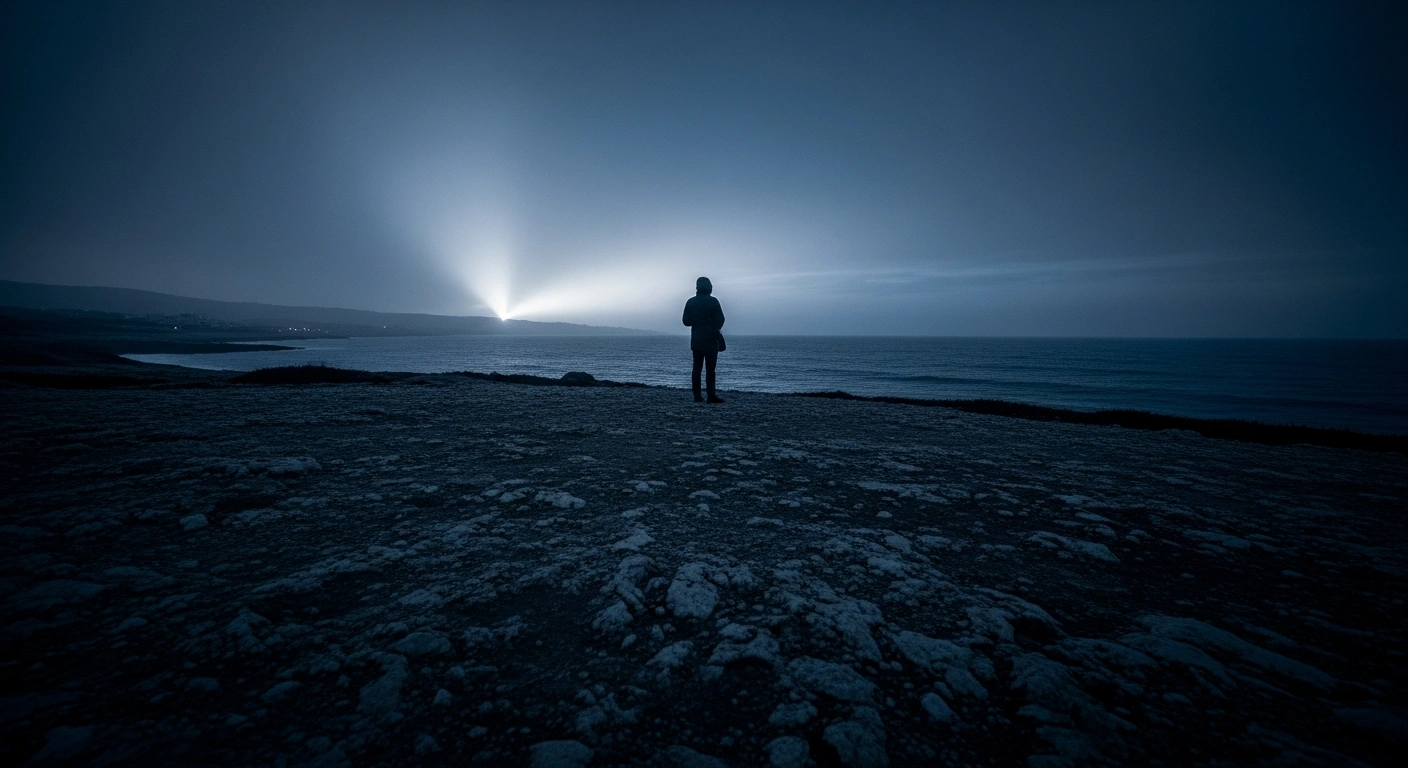 A person stands on a coastline looking toward the horizon, representing Israeli public skepticism regarding the US-Iran diplomatic agreement and national security concerns.
