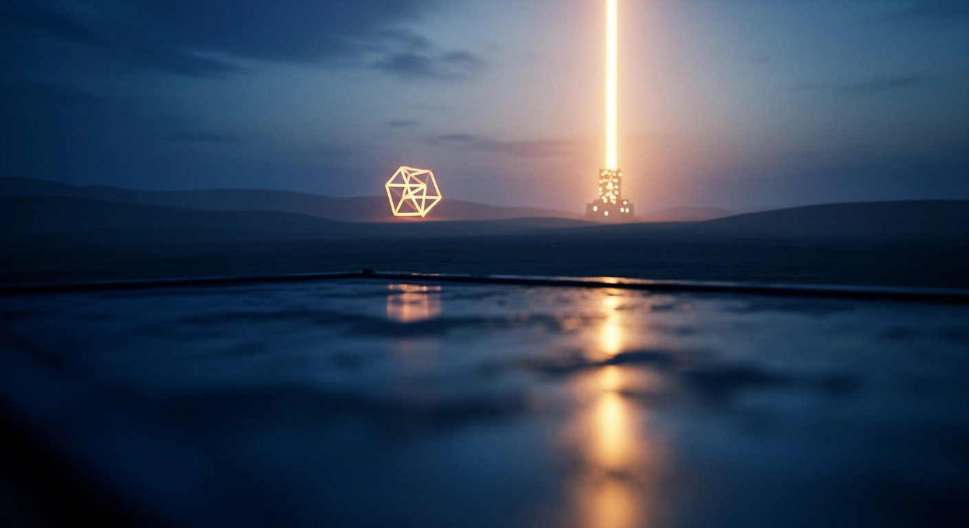 A cinematic view of a desert landscape at twilight representing the geopolitical tensions surrounding potential US-Saudi civil nuclear cooperation.