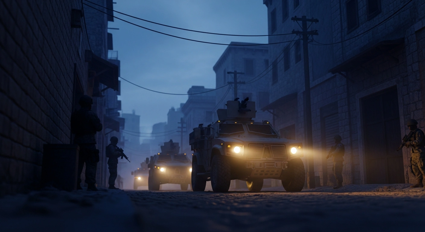Israeli security forces conduct a tactical extraction operation to safely retrieve Israeli citizens from the city of Jericho.