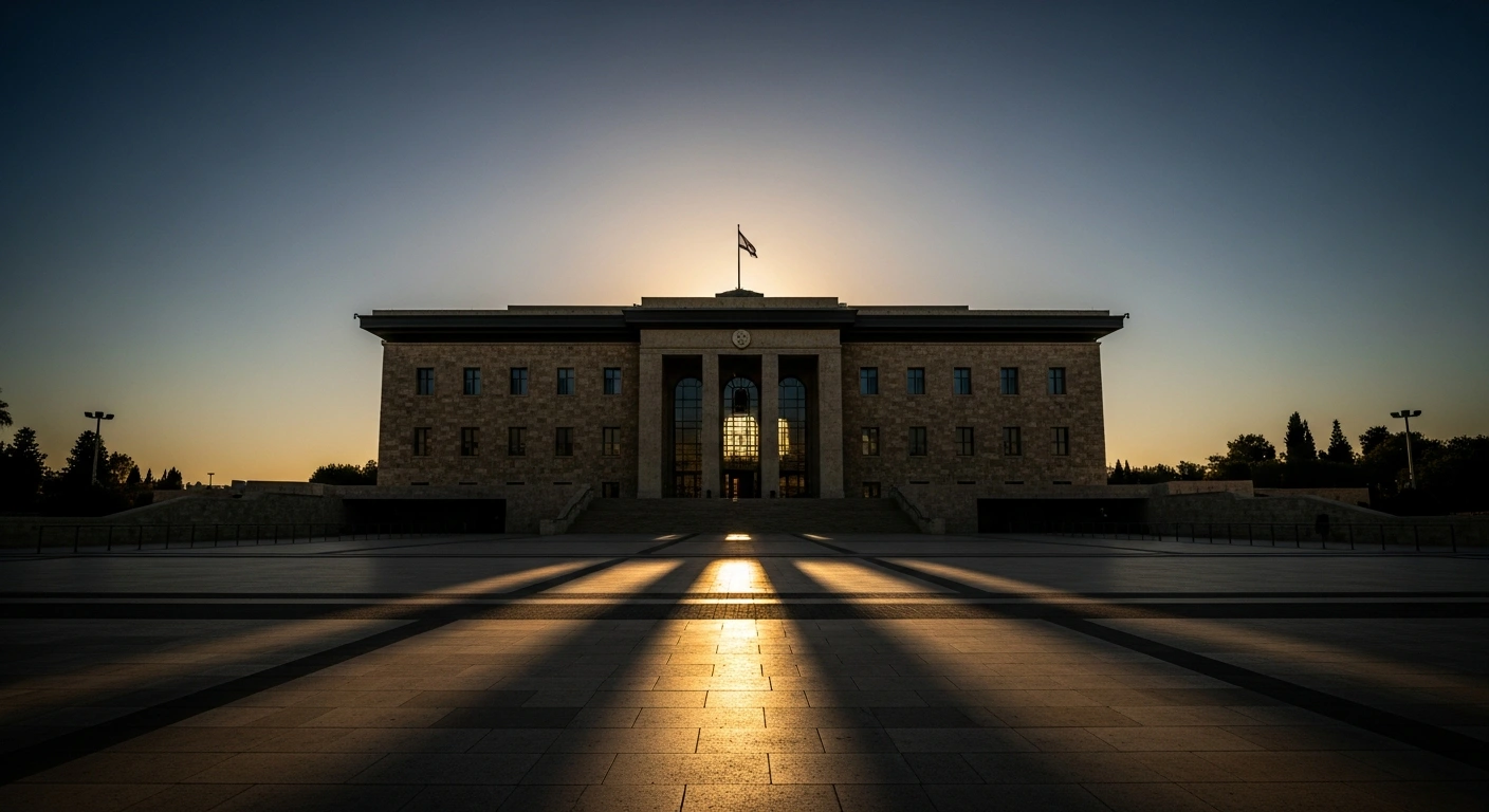 The Israeli Knesset building stands in Jerusalem as the country prepares for national elections following the dissolution of the legislature.