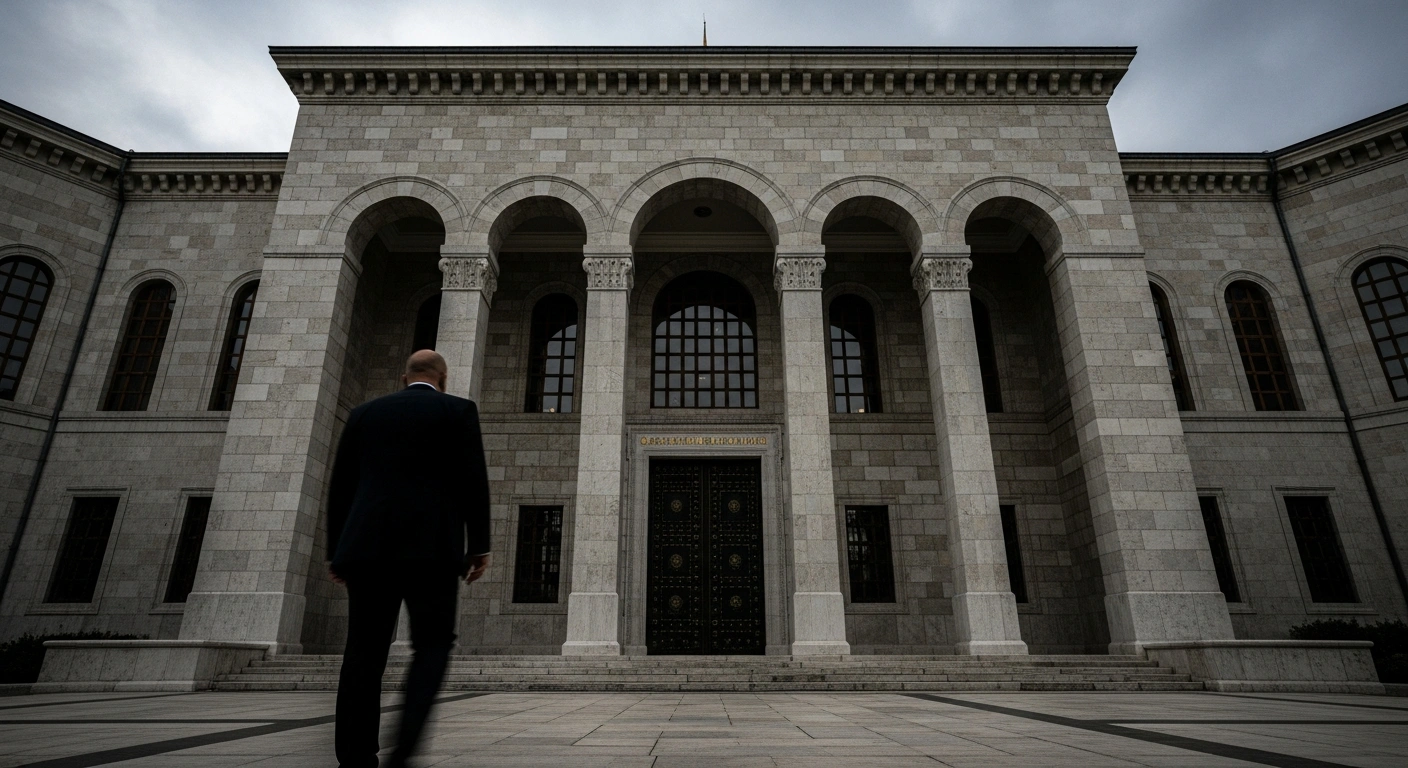 The exterior of an Istanbul courthouse where access is restricted during the trial of Mayor Ekrem Imamoglu.