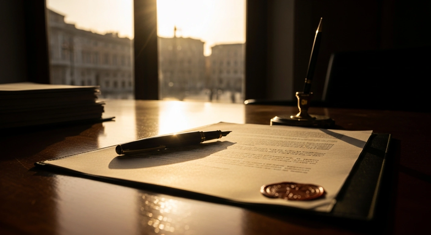 A professional desk in an Italian office represents the successful closing of the BTP Italia government bond subscription period.