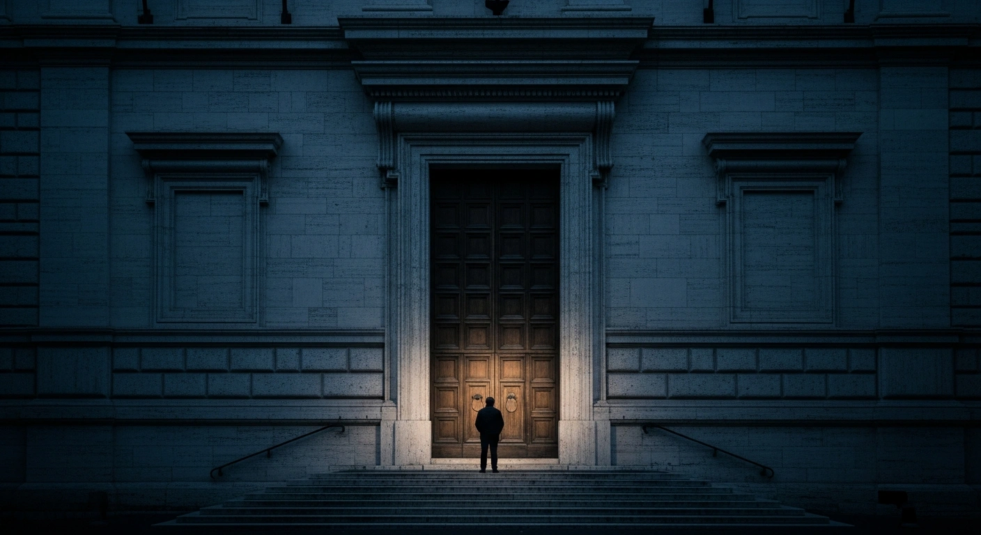The exterior of a historic Italian courthouse stands in the evening light, symbolizing the public rejection of proposed constitutional reforms to the judiciary.