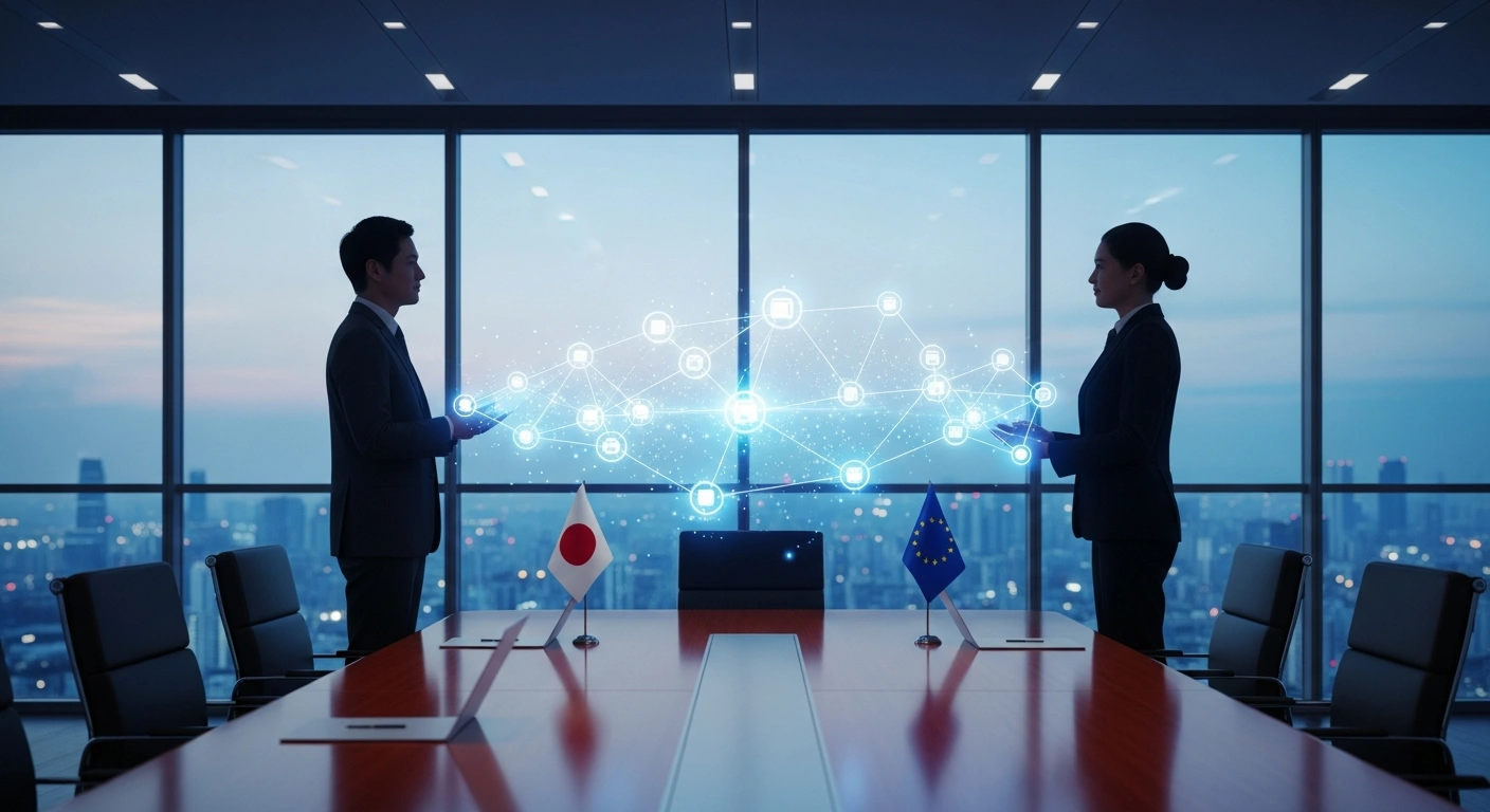 Representatives from Japan and the European Union meet to formalize a partnership for digital safety and online platform regulation.
