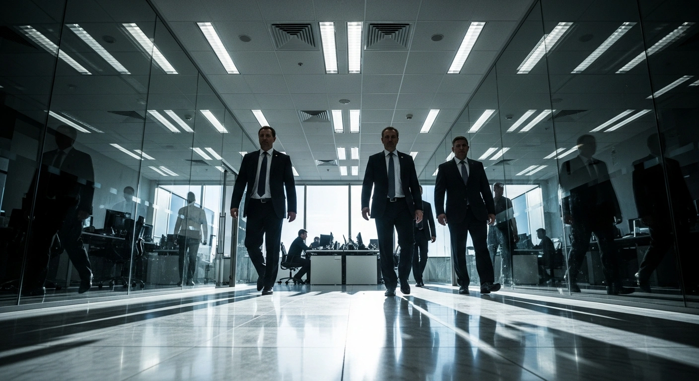 Japan Fair Trade Commission officials conduct an on-site inspection at a corporate staffing agency office to investigate potential antitrust violations.