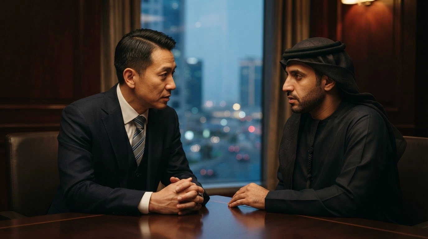 Japanese Foreign Minister Toshimitsu Motegi and Qatari Prime Minister Sheikh Mohammed bin Abdulrahman Al Thani hold a diplomatic meeting to discuss regional stability and bilateral relations.
