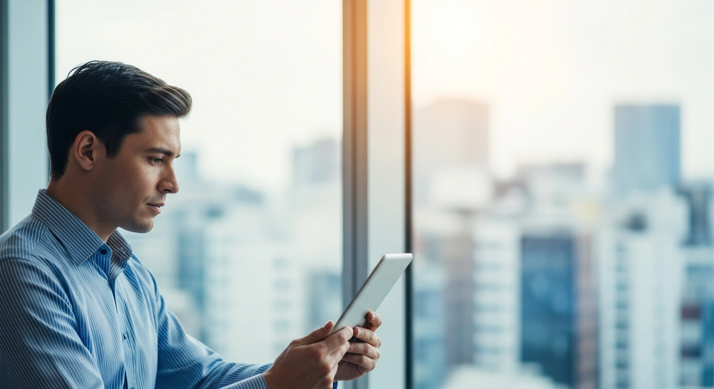 A professional foreign worker reviews documentation in a modern office in Japan as part of the updated Specified Skilled Worker visa requirements.